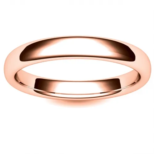 Soft Court Light - 3mm (SCSL3R) Rose Gold Wedding Ring